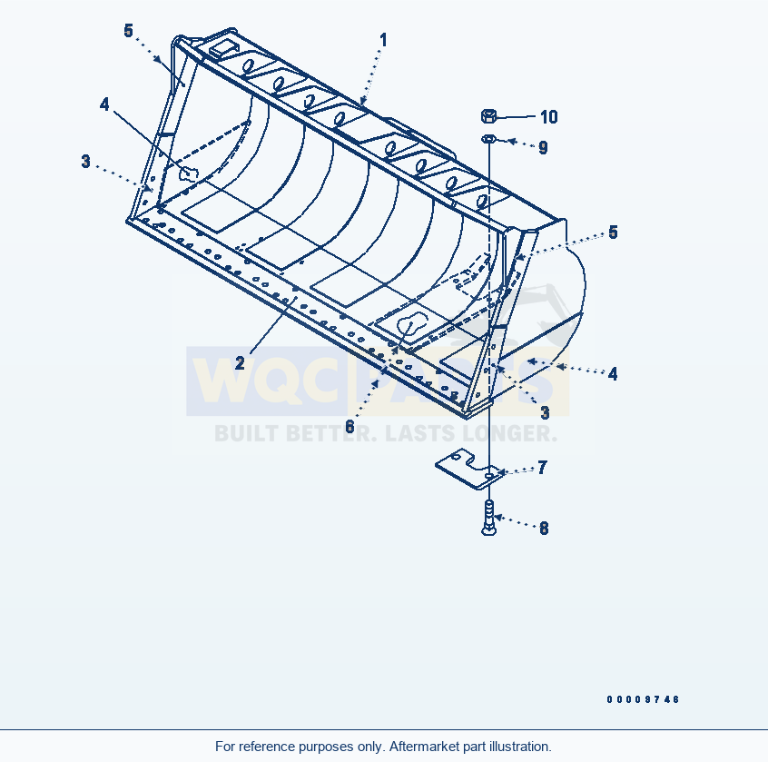Komatsu WA380-5 Bucket 2.7m³ parts diagram