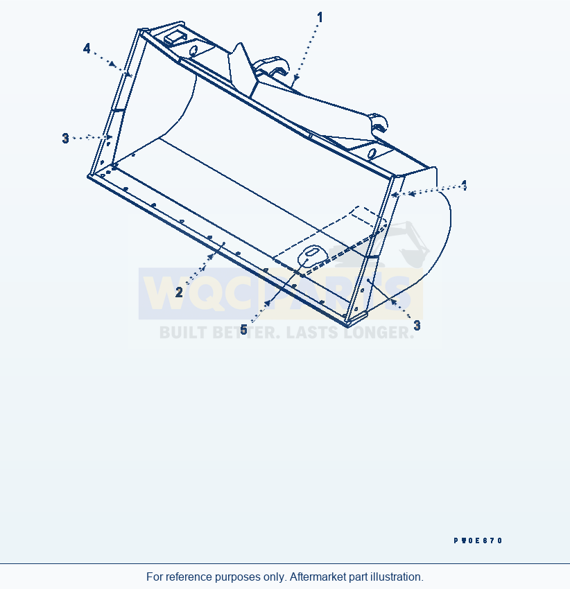 Komatsu WA380-5 Bucket 3.0m³ parts diagram
