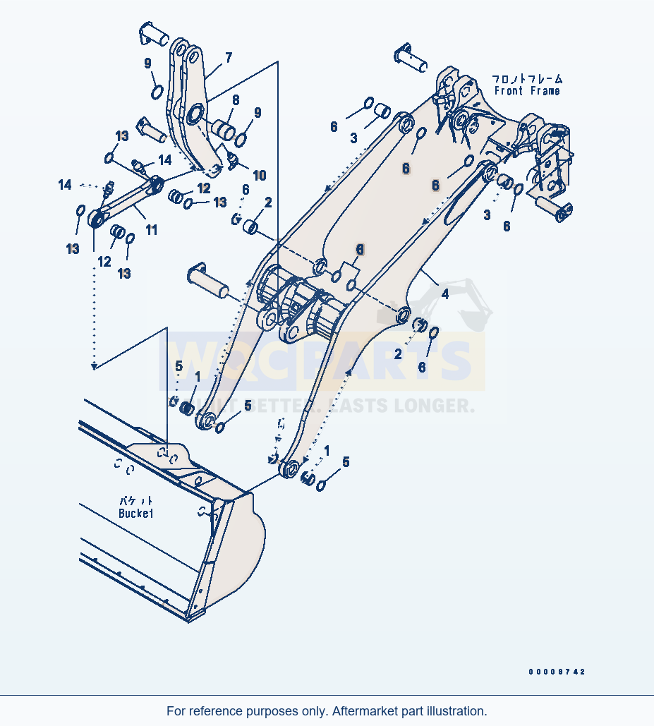 Komatsu WA380-5 Lift Arm And Bellcrank (For Hi Lift) parts diagram