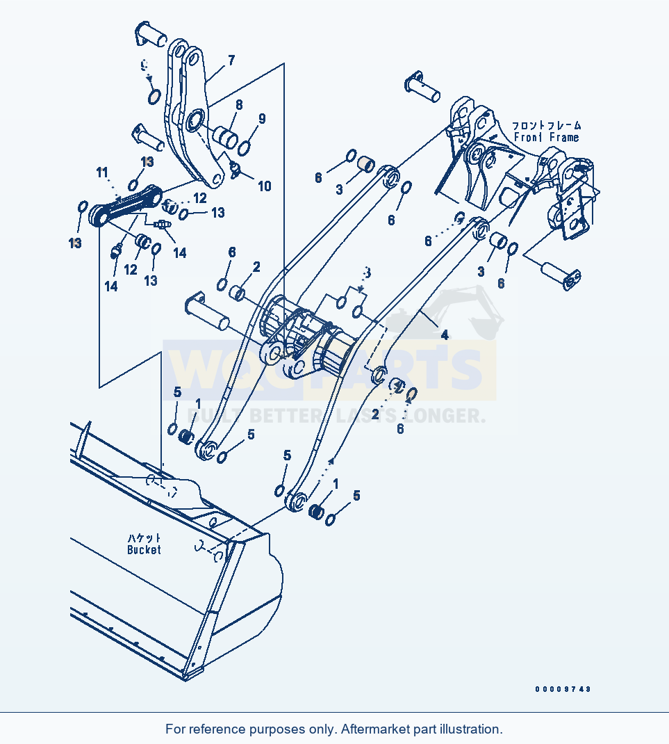 Komatsu WA380-5 Lift Arm And Bellcrank (For Multi-Coupler - Hyd parts diagram