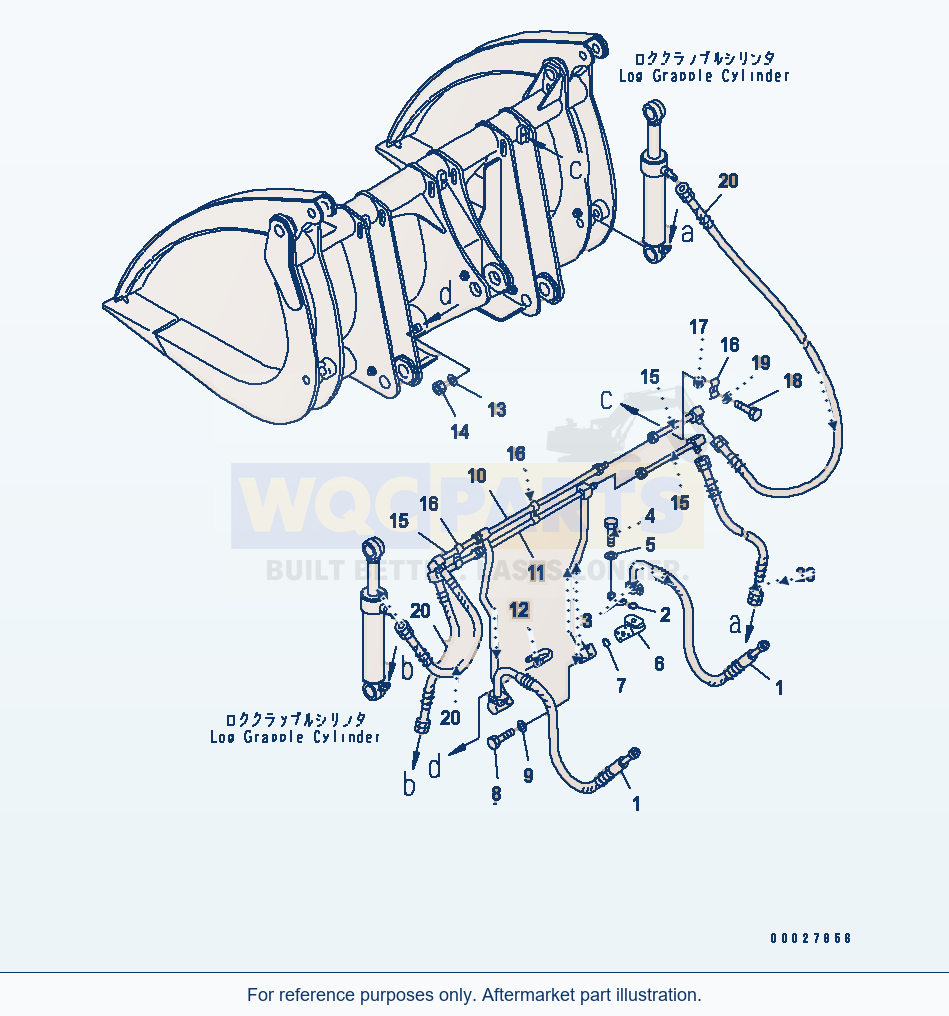 Komatsu WA380-5 Log Grapple (Piping) parts diagram