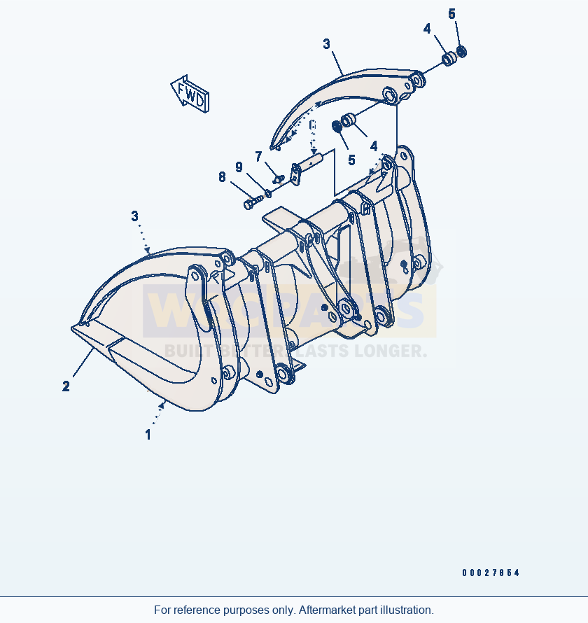 Komatsu WA380-5 Log Grapple parts diagram