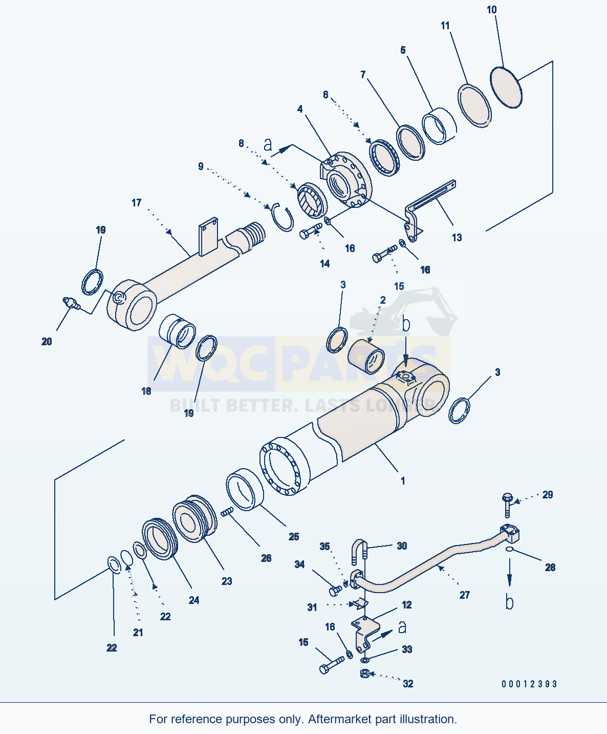 Komatsu WA380-5 Bucket Cylinder (High Lift Inner Parts) parts diagram