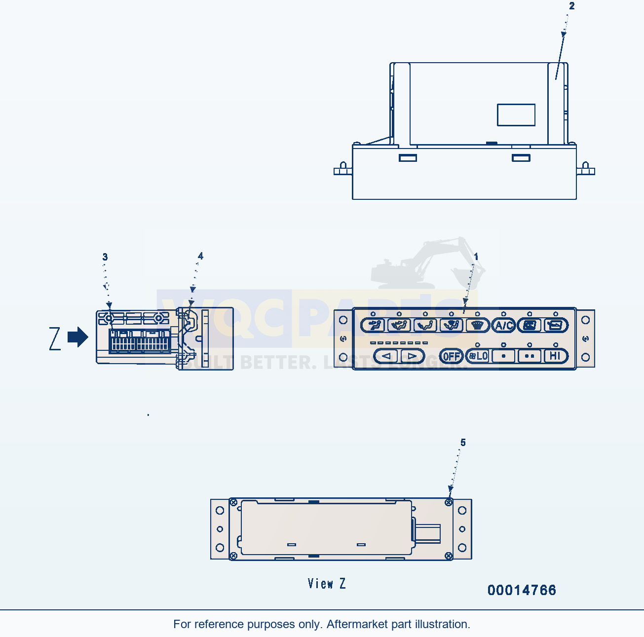 Komatsu WA380-5 Control Panel (Add. Parts) parts diagram