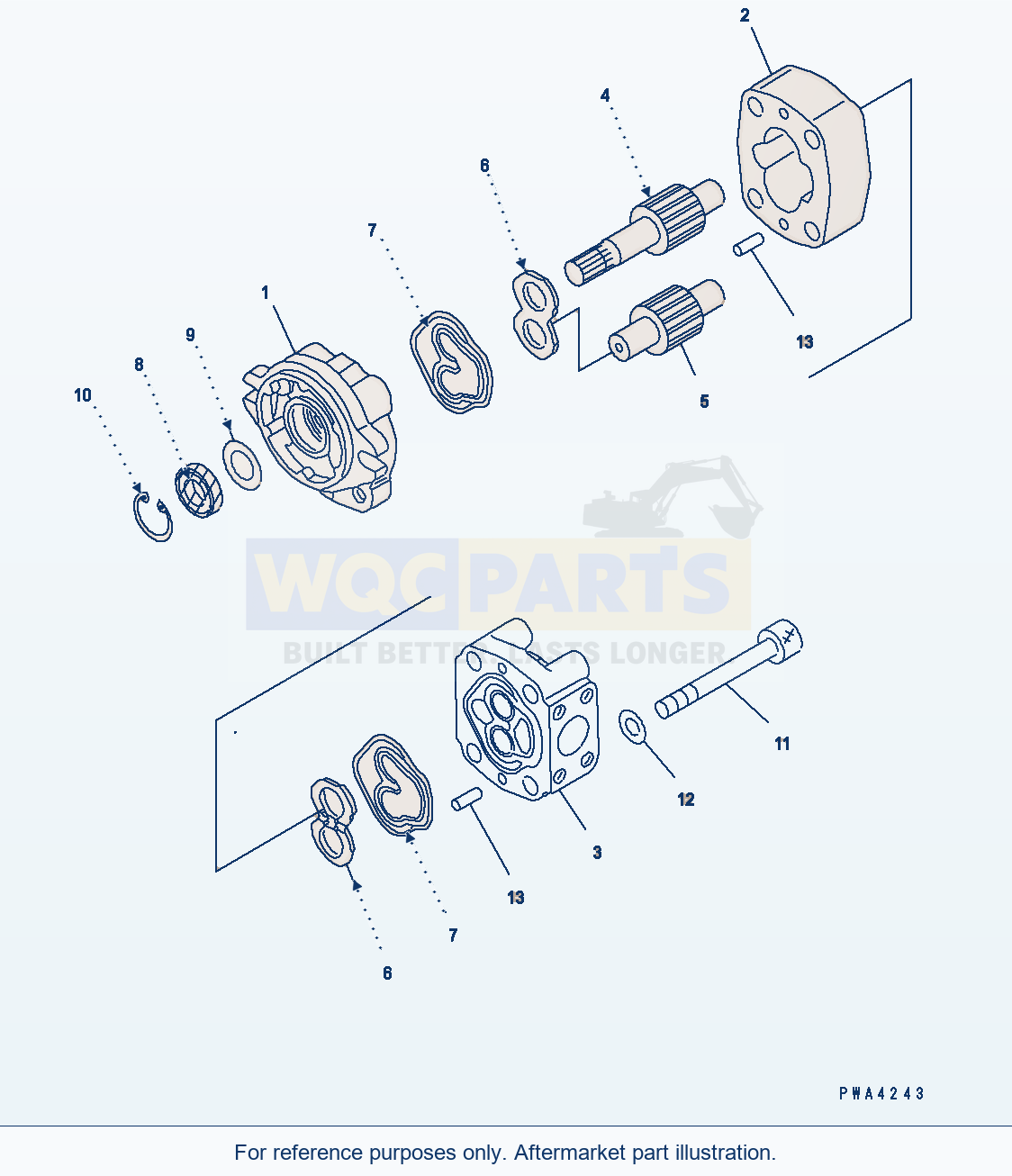 Komatsu WA380-5 Hydraulic Pump (Emergency Steering Inner Parts) parts diagram