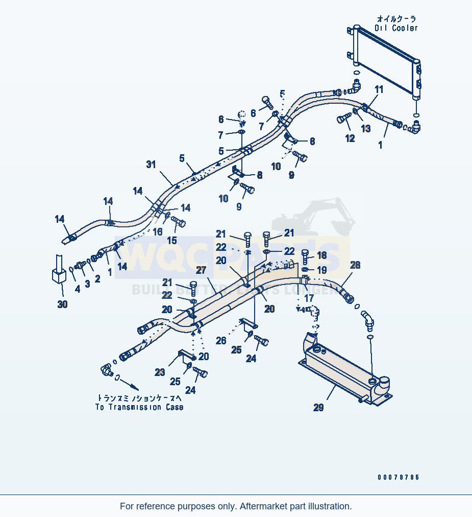 Komatsu WA380-5L Cooling Line parts diagram