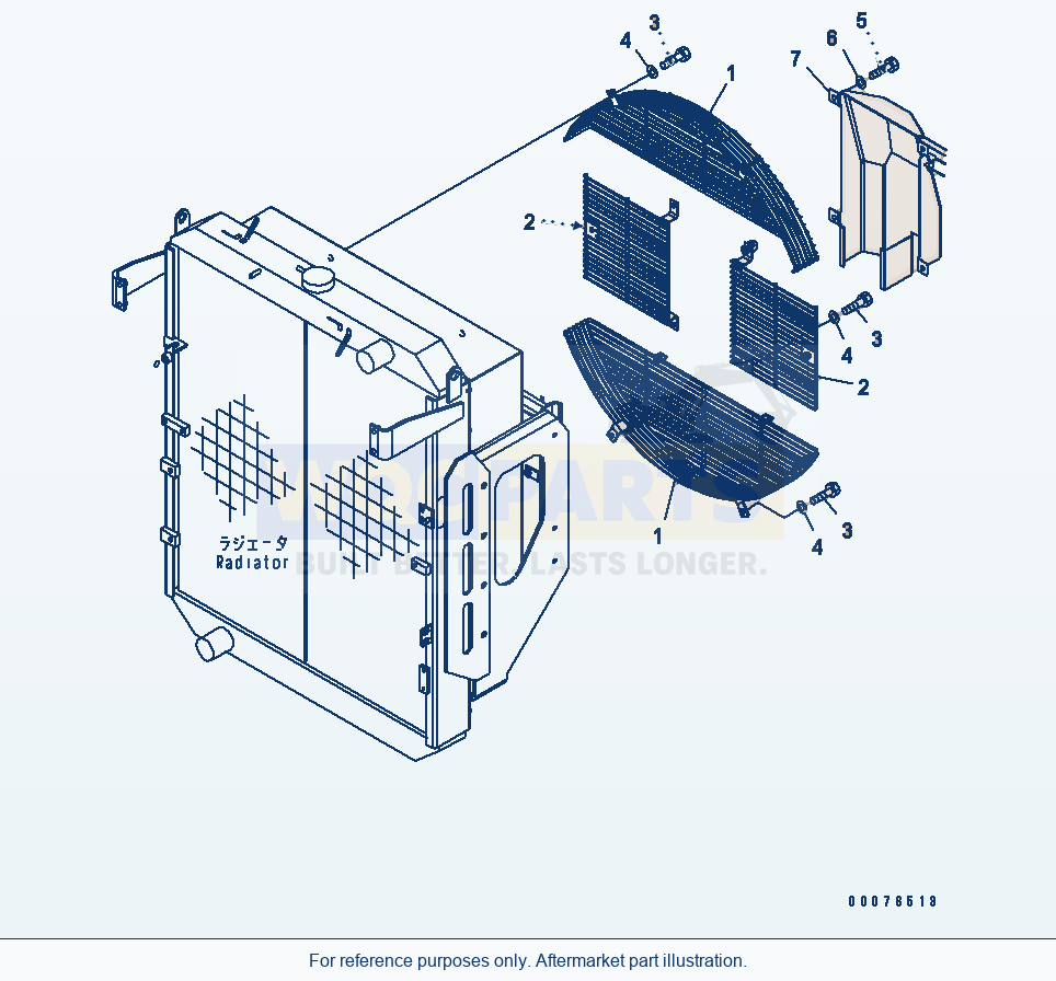 Komatsu WA380-5L Fan Guard parts diagram
