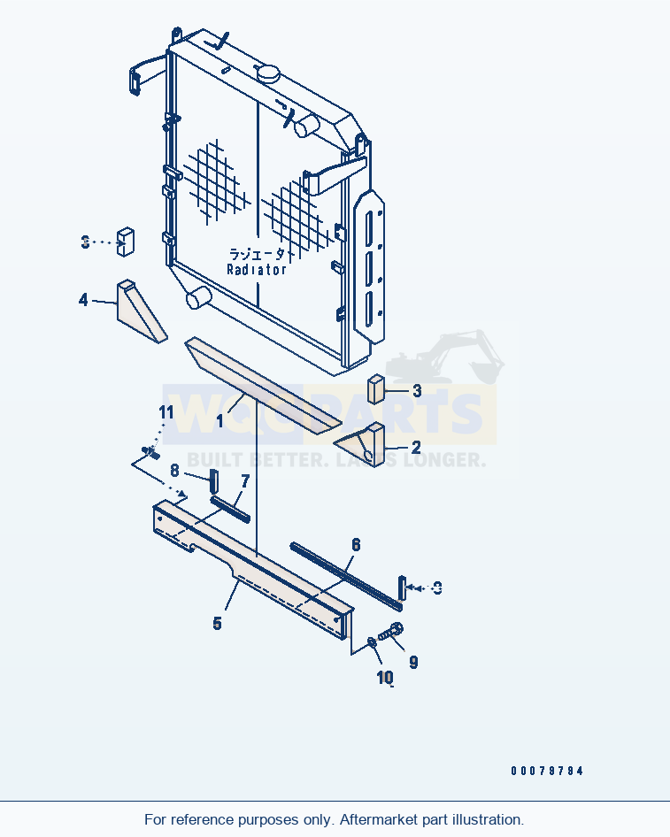 Komatsu WA380-5L Radiator (Sheet) parts diagram