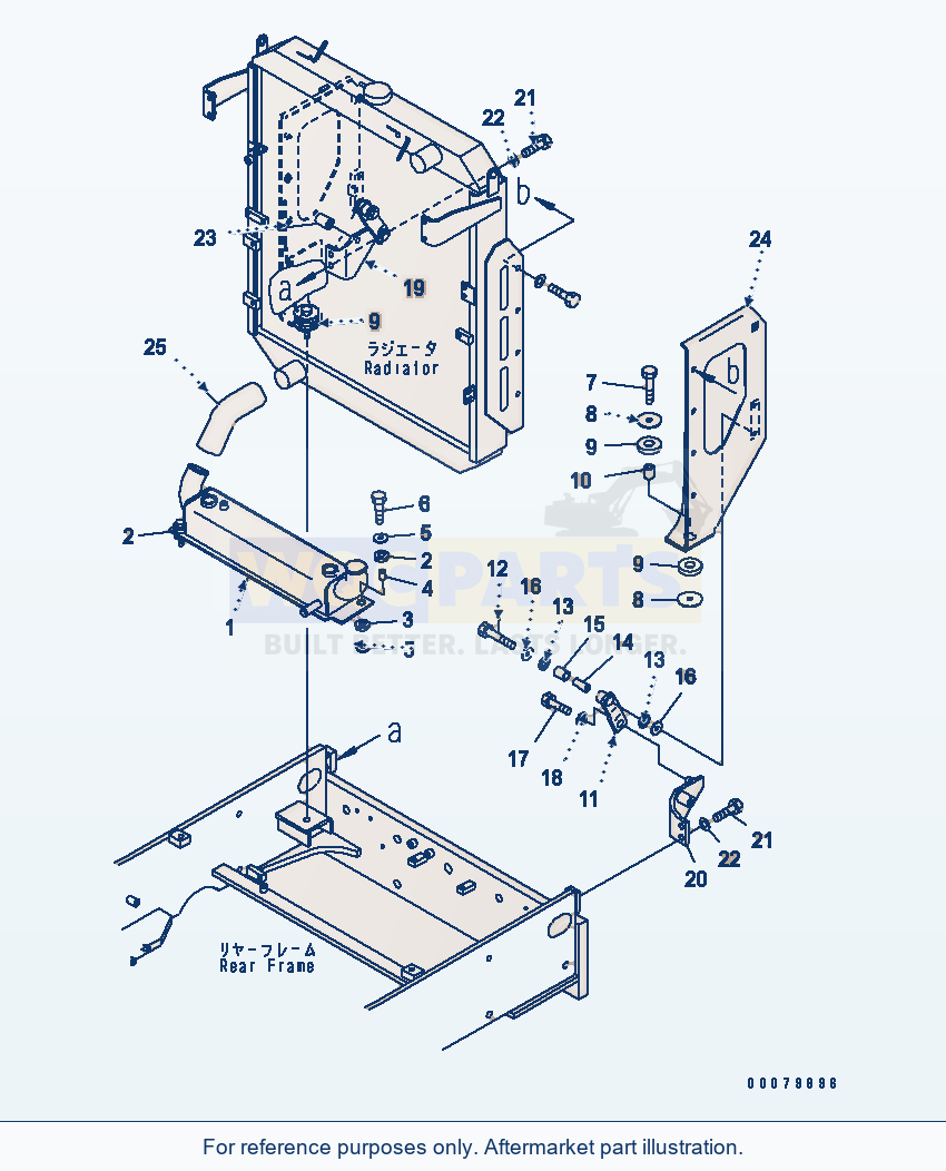 Komatsu WA380-5L Radiator (Torque Converter Oil Cooler) parts diagram