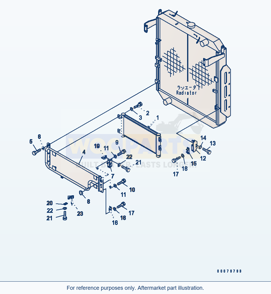 Komatsu WA380-5L Radiator (Waste Handler Hydraulic Oil Cooler) parts diagram
