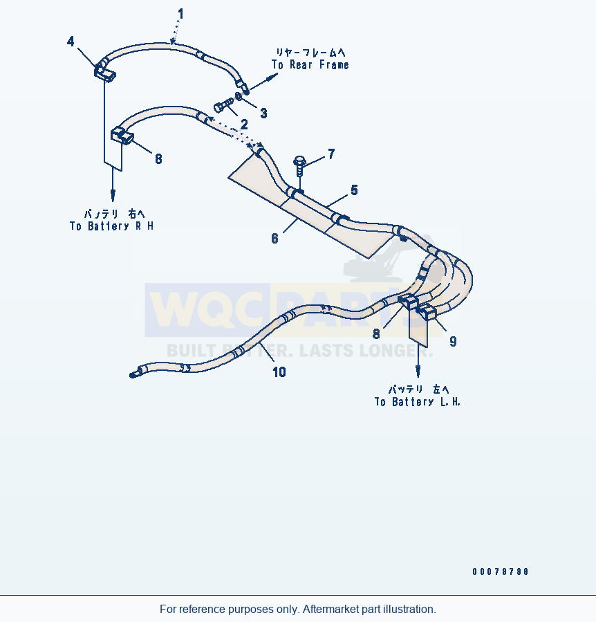 Komatsu WA380-5L Battery Box (Battery Wiring) parts diagram
