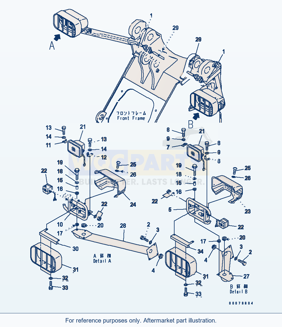 Komatsu WA380-5L Head Lights parts diagram