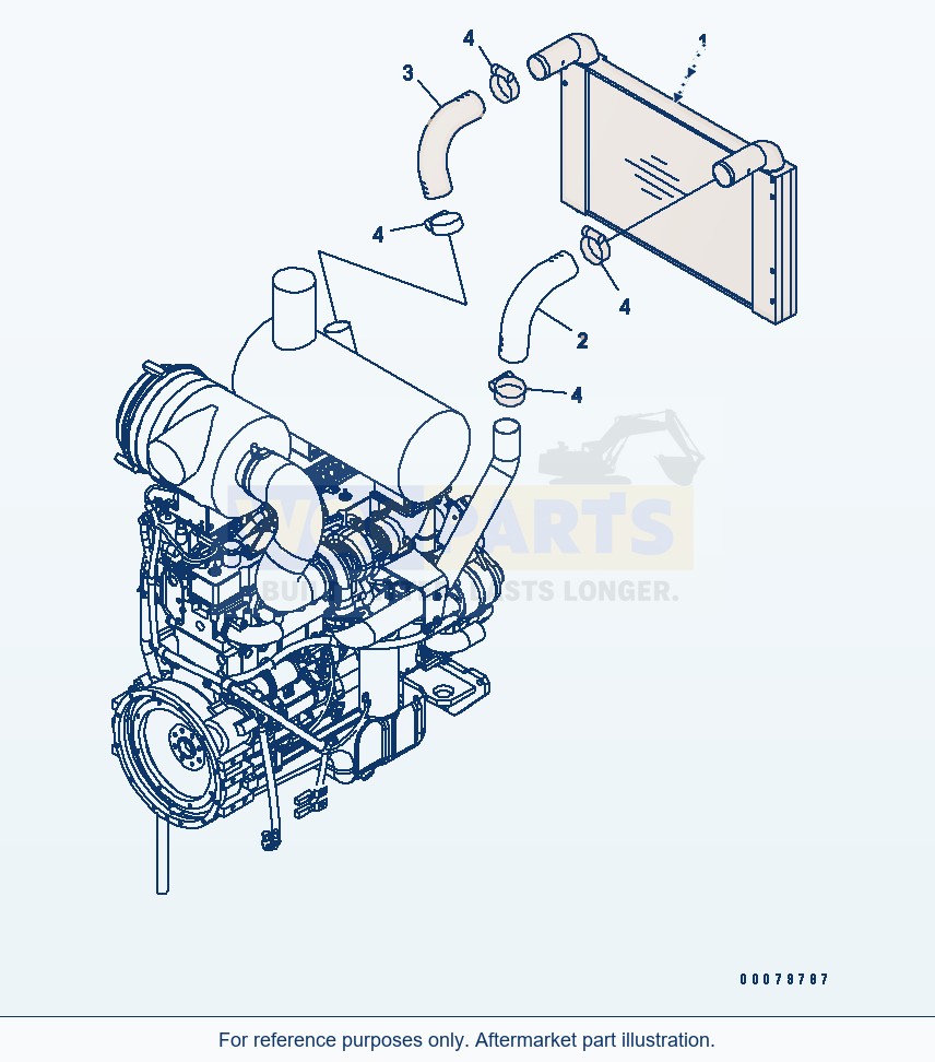 Komatsu WA380-5L Aftercooler Piping parts diagram