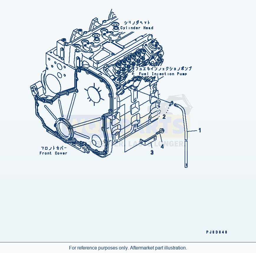 Komatsu WA380-5L Fuel Drain Hose parts diagram