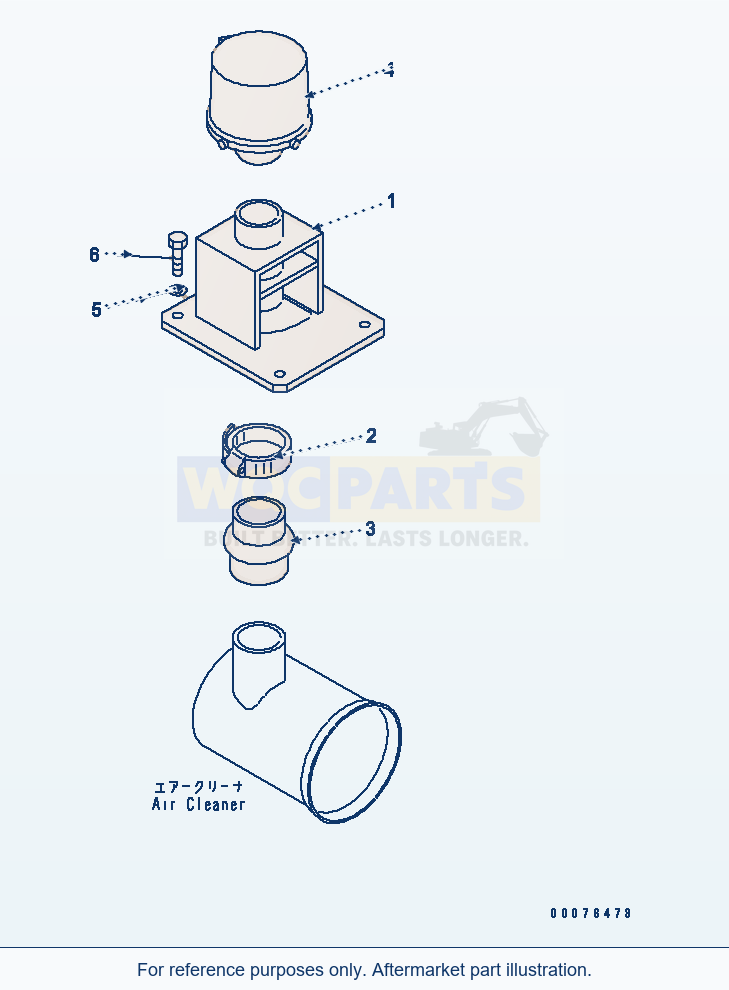 Komatsu WA380-5L Pre-Cleaner (Enginaire Ltd.) parts diagram
