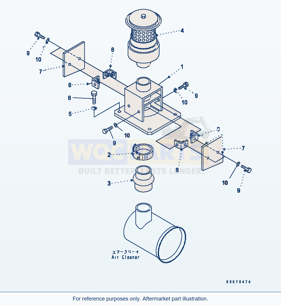 Komatsu WA380-5L Pre-Cleaner (Waste Handler Turbo 2) parts diagram
