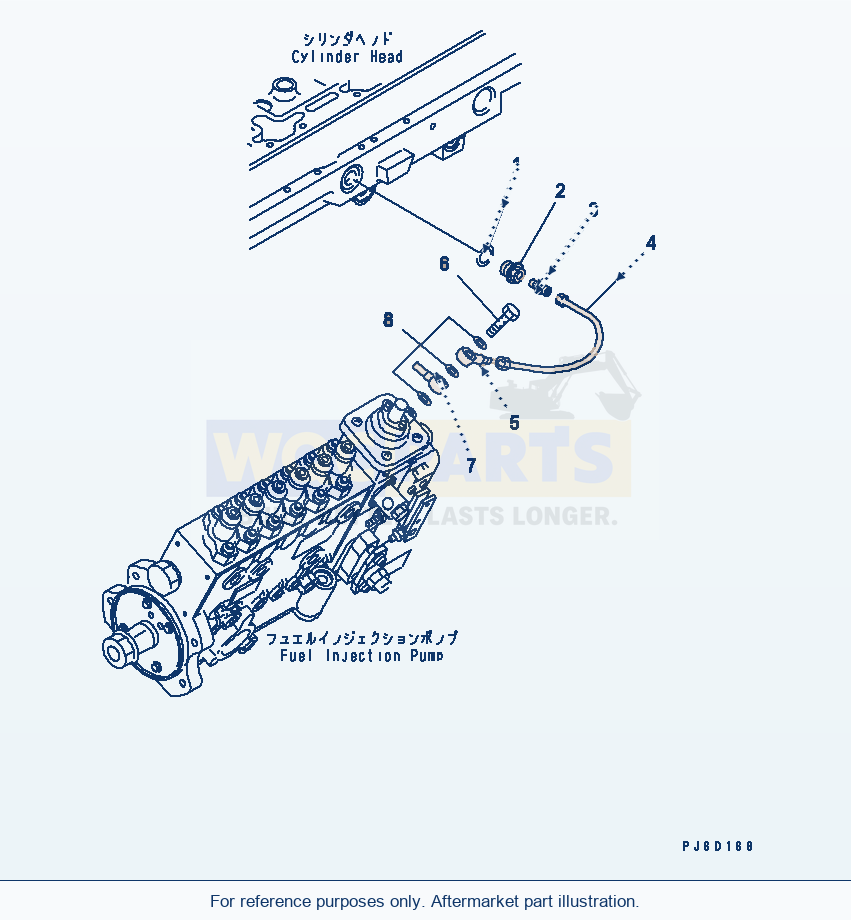 Komatsu WA380-5L Air Fuel Control Piping parts diagram