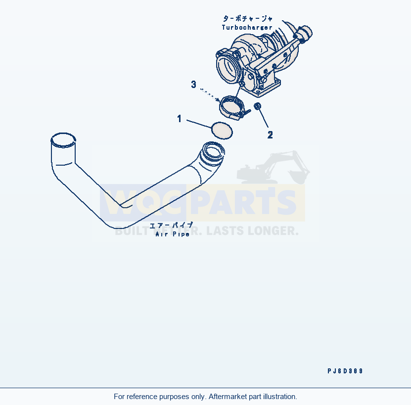 Komatsu WA380-5L Air Intake Connection parts diagram