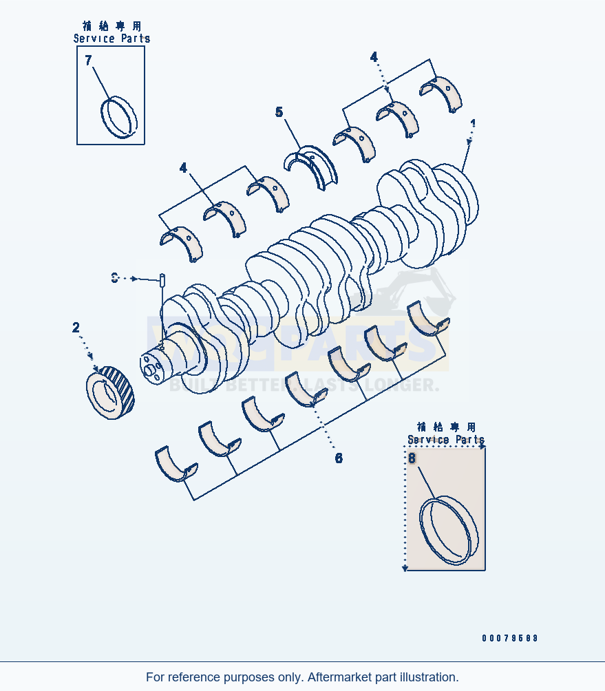 Komatsu WA380-5L Crankshaft parts diagram
