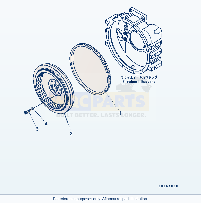 Komatsu WA380-5L Flywheel parts diagram