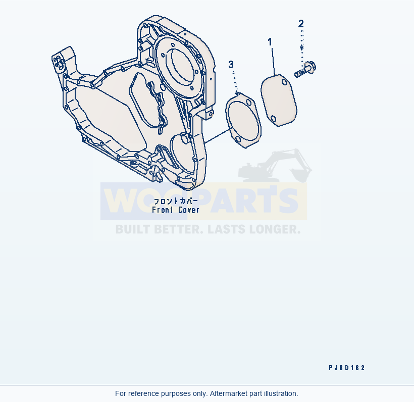 Komatsu WA380-5L Front Gear Train Accessory Drive Cover parts diagram