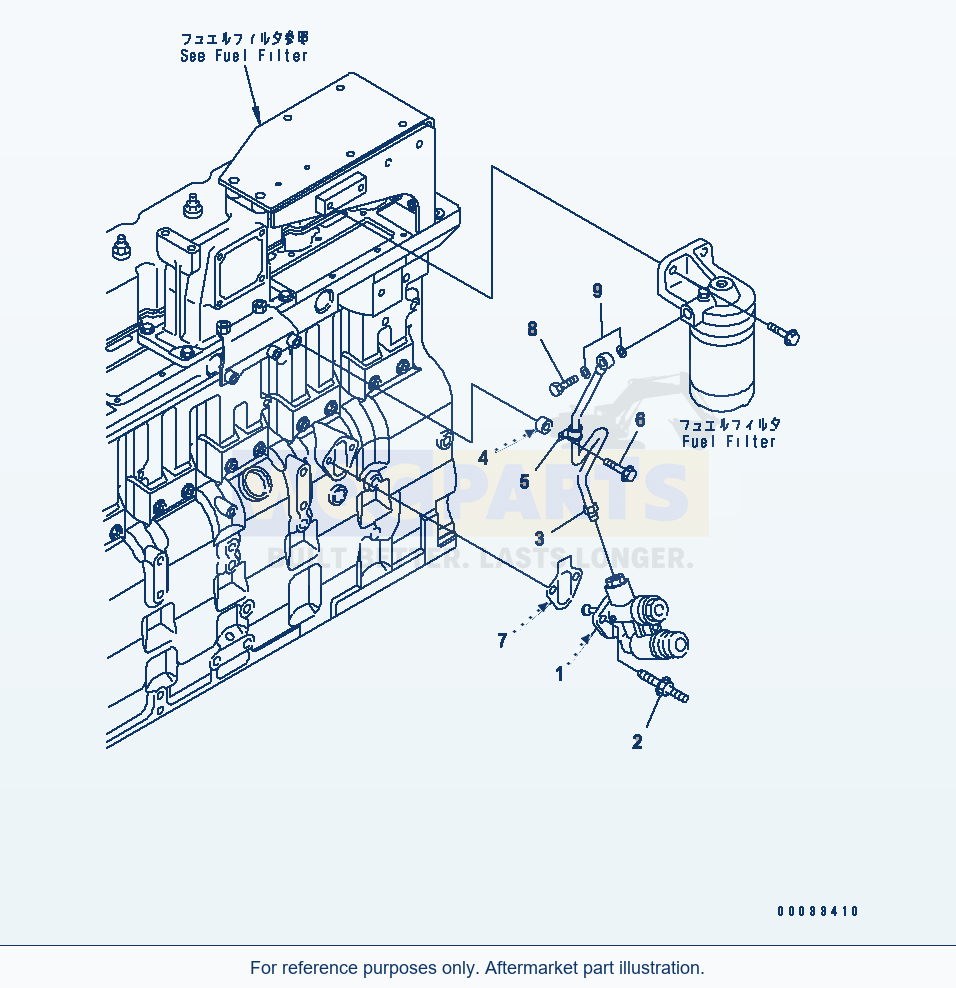 Komatsu WA380-5L Fuel Transfer Pump parts diagram