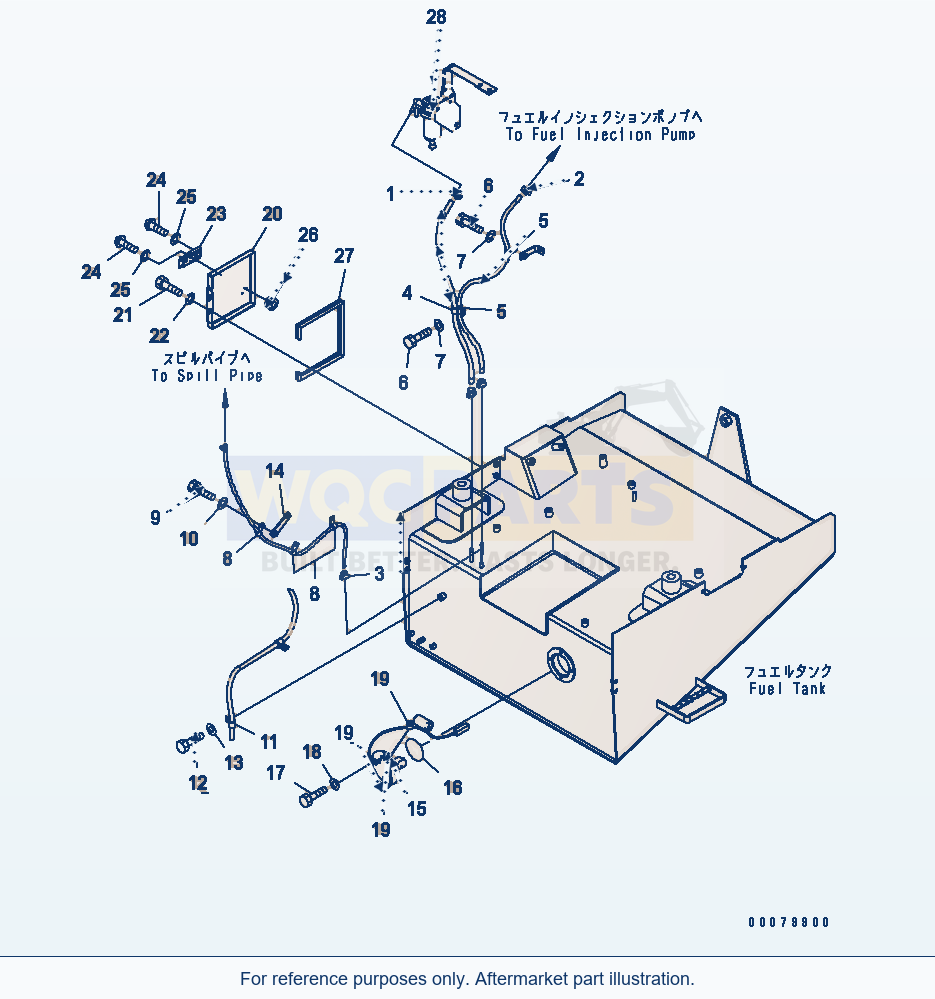 Komatsu WA380-5L Fuel Tank (Clamp) parts diagram