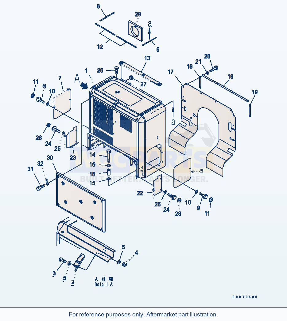 Komatsu WA380-5L Bulkhead (Waste Handler) parts diagram