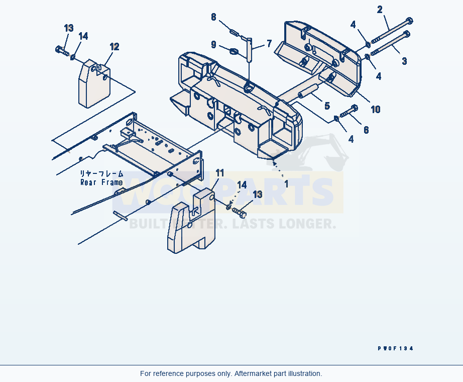 Komatsu WA380-5L Counterweight (Additional Weight) parts diagram