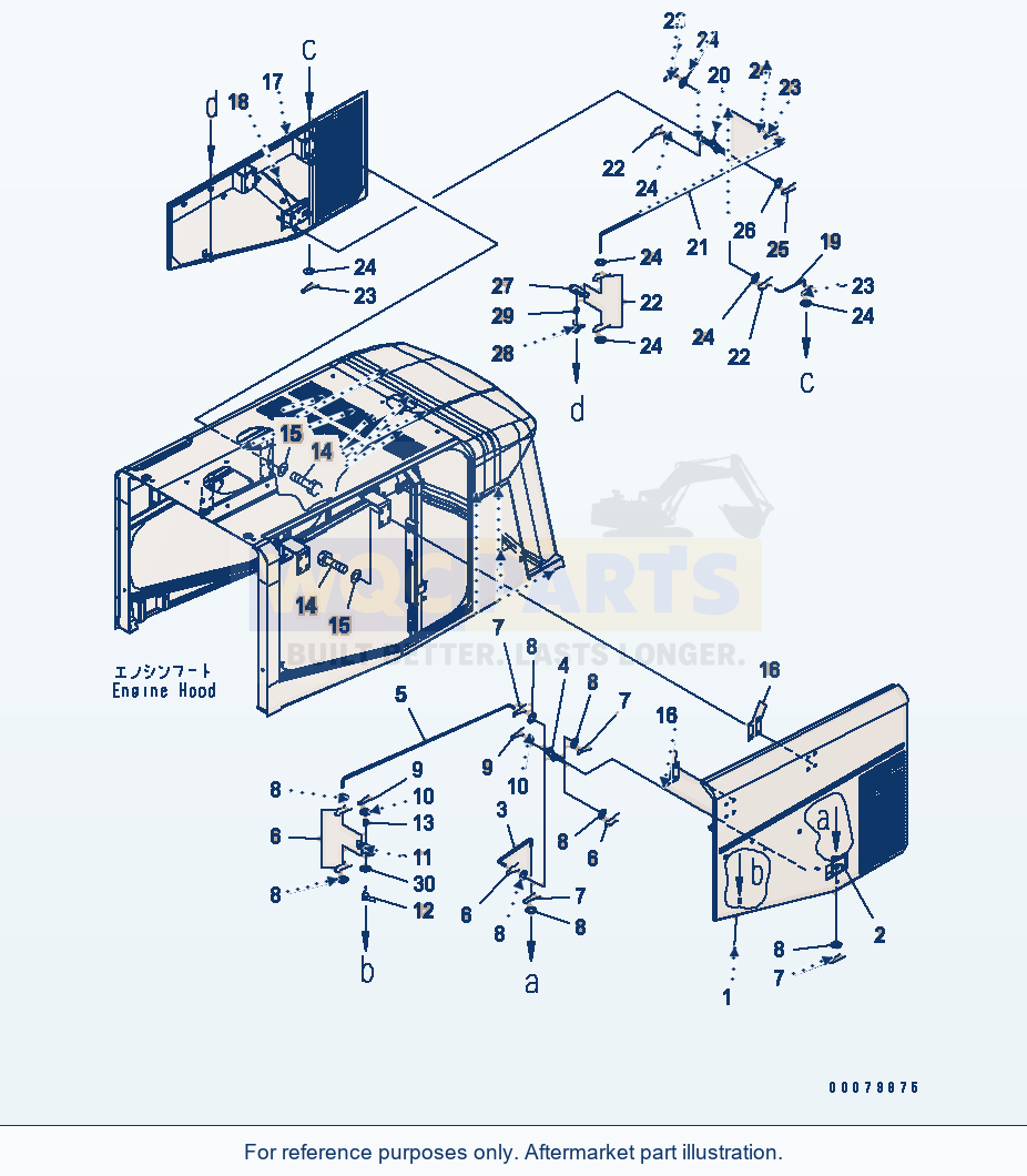 Komatsu WA380-5L Hood (Full Fender Door And Spring) parts diagram