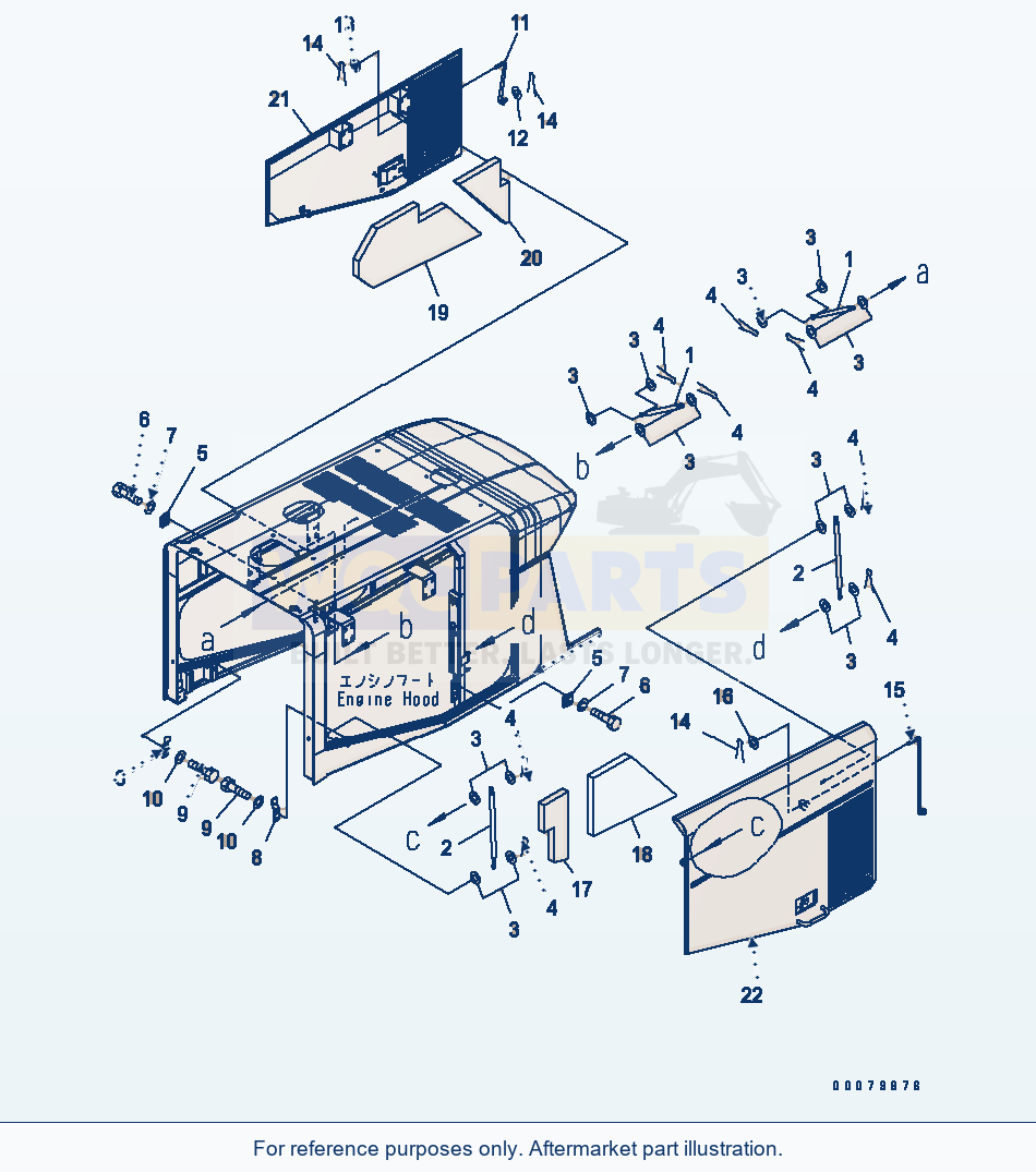 Komatsu WA380-5L Hood (Gas Spring) (For Full Fender) parts diagram