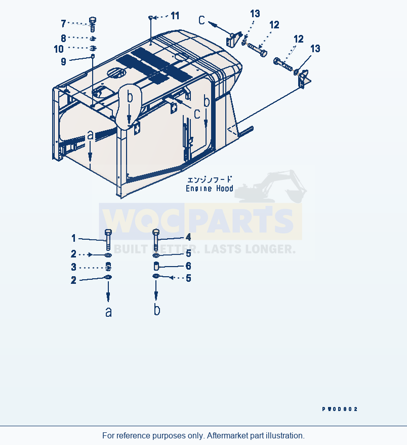 Komatsu WA380-5L Hood (Mounting Parts) parts diagram