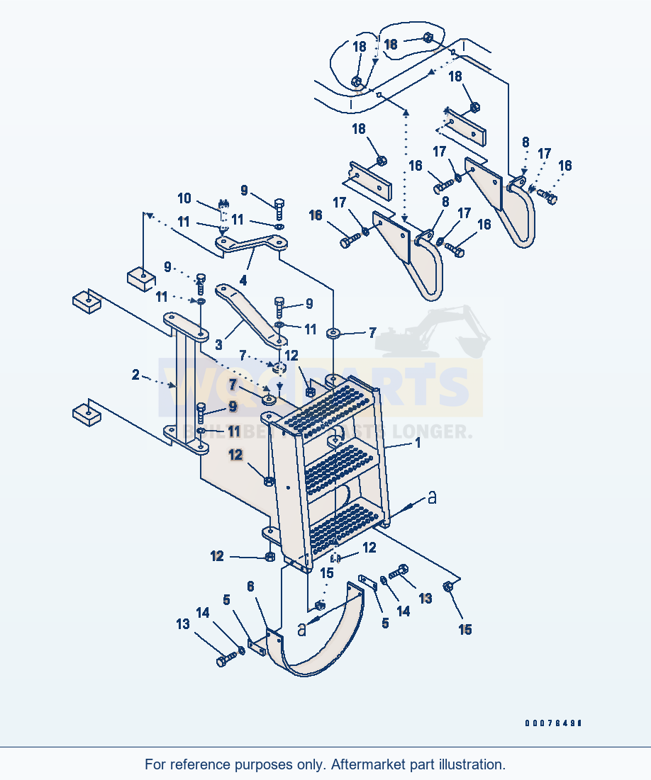 Komatsu WA380-5L Left Ladder (Waste Handler) parts diagram
