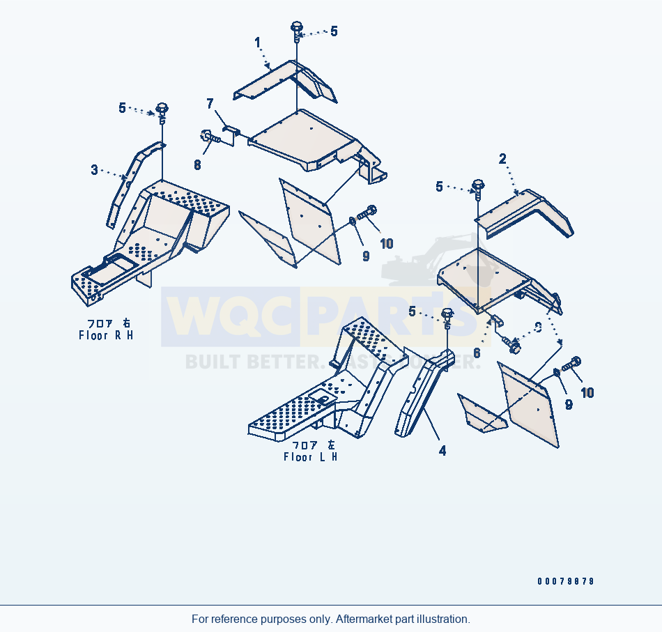 Komatsu WA380-5L Rear Fender (Cover) parts diagram