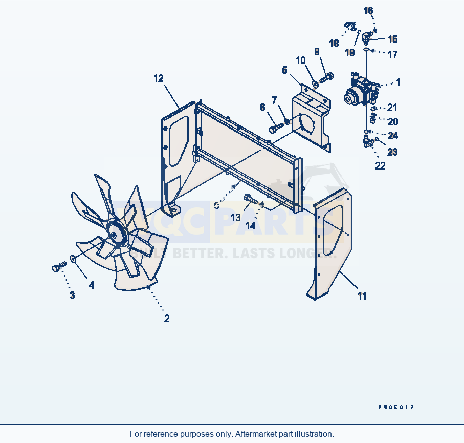 Komatsu WA380-5L Cooling Fan Drive parts diagram