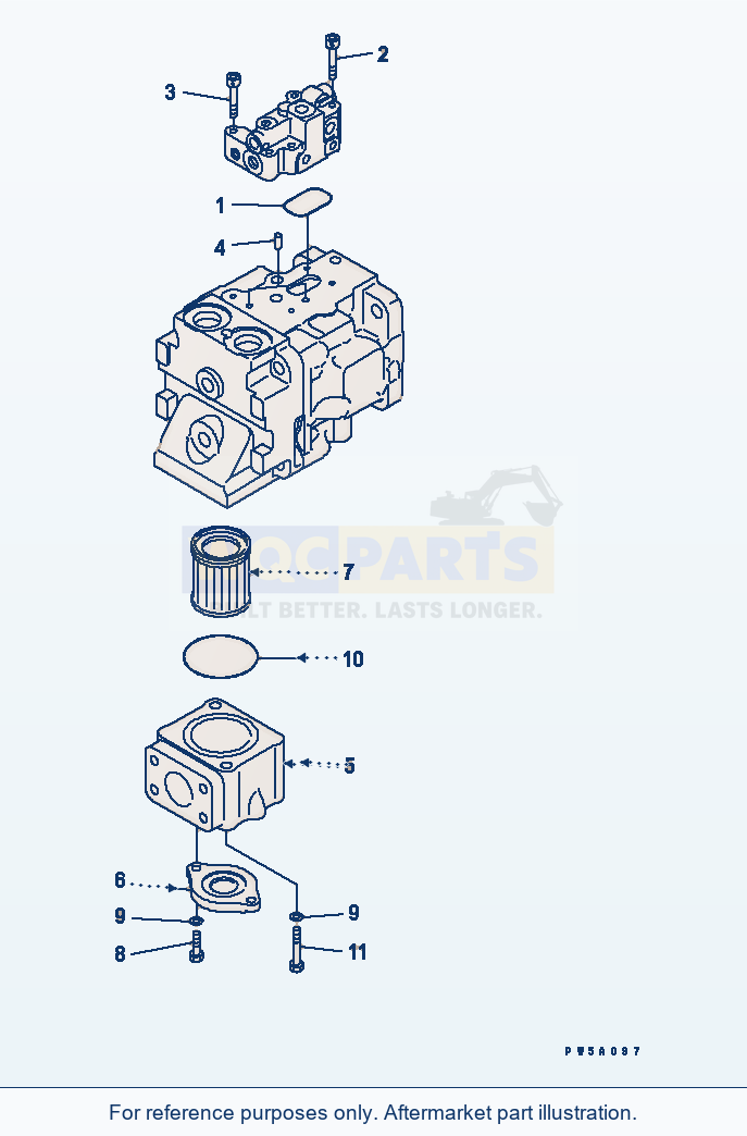 Komatsu WA380-5L Cooling Fan Motor Drive Pump (Strainer) parts diagram