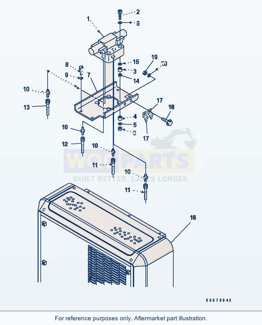 Komatsu WA380-5L Fan Drive Piping (Waste Handler Auto-Rev Fan) parts diagram