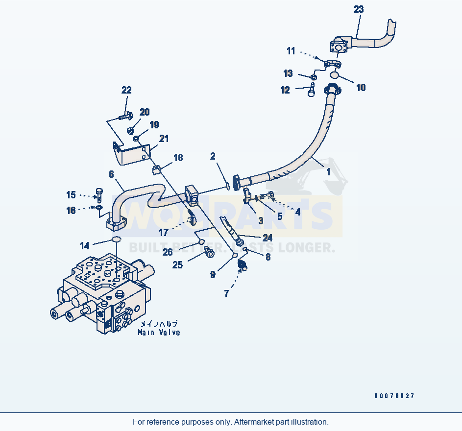 Komatsu WA380-5L Hydraulic Piping (Delivery Line Hose) parts diagram