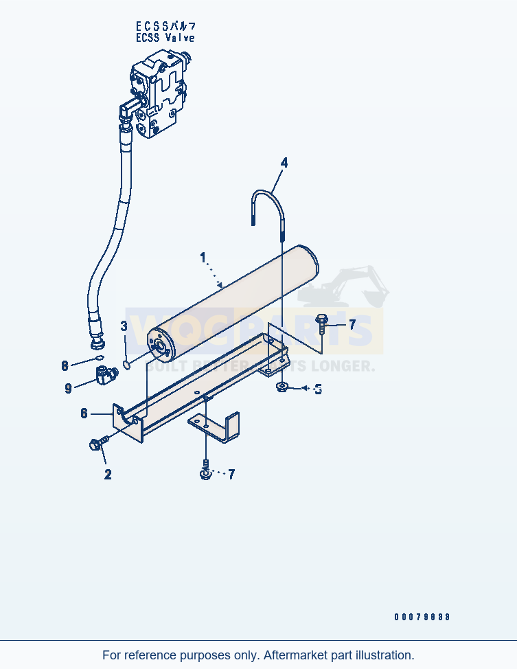 Komatsu WA380-5L Hydraulic Piping (E.C.S.S. Accumulator) parts diagram