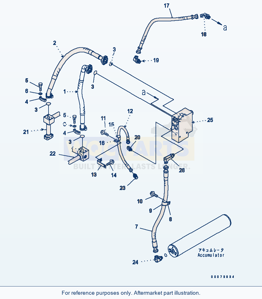 Komatsu WA380-5L Hydraulic Piping (E.C.S.S. Line) parts diagram