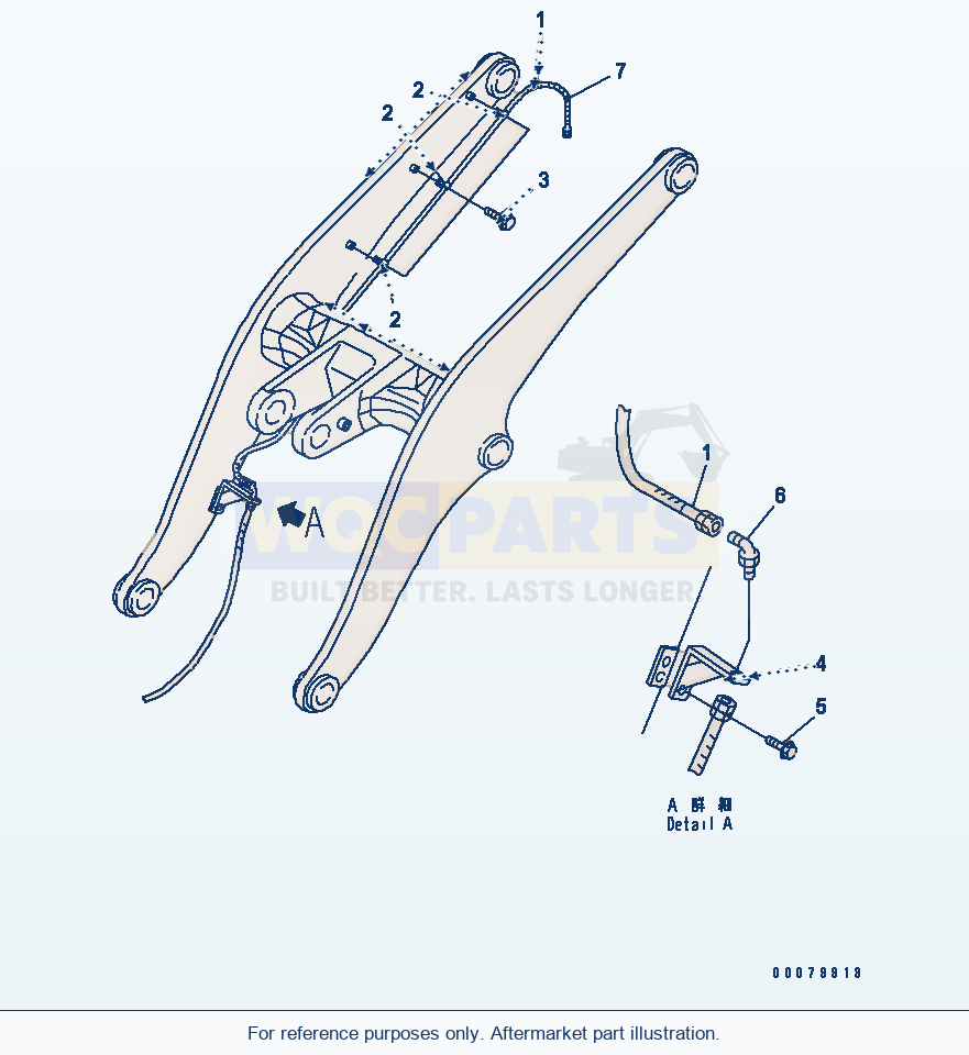 Komatsu WA380-5L Hydraulic Piping (Jrb Coupler - Boom Line) parts diagram