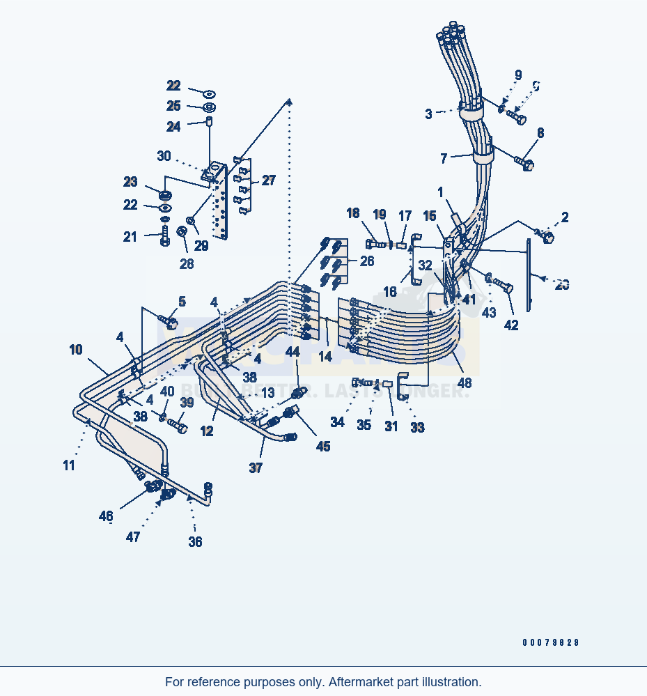 Komatsu WA380-5L Hydraulic Piping (P.P.C.) (With 3-Spool Valve) parts diagram