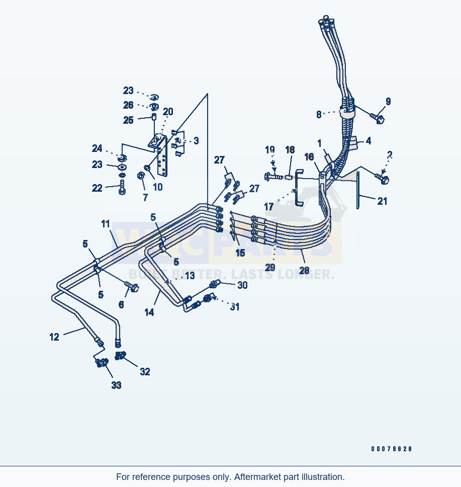 Komatsu WA380-5L Hydraulic Piping (P.P.C.) parts diagram