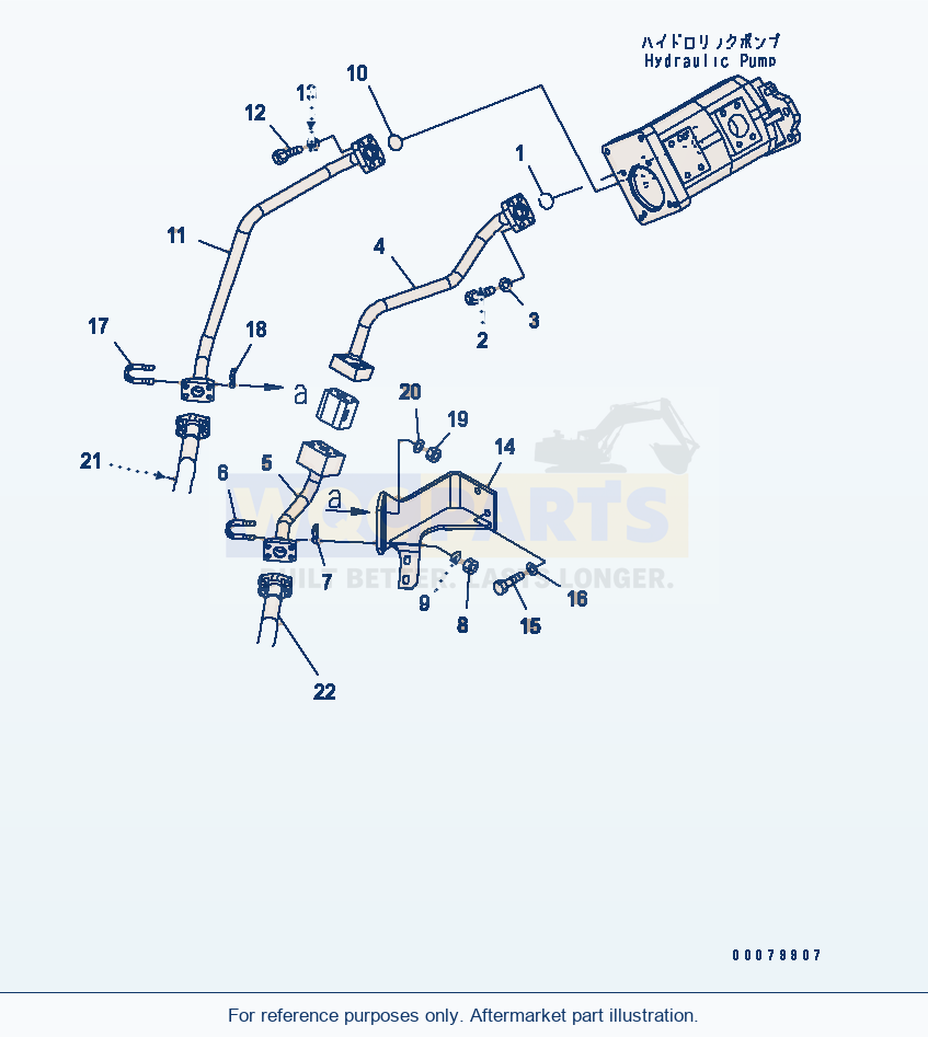 Komatsu WA380-5L Hydraulic Pumps (Steering And Switch Piping) parts diagram