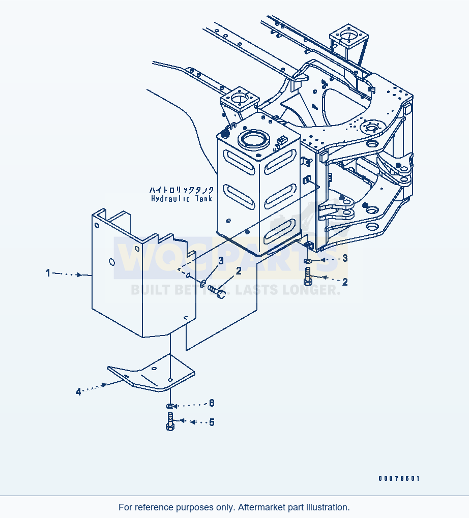 Komatsu WA380-5L Hydraulic Tank (Waste Handler Guard) parts diagram