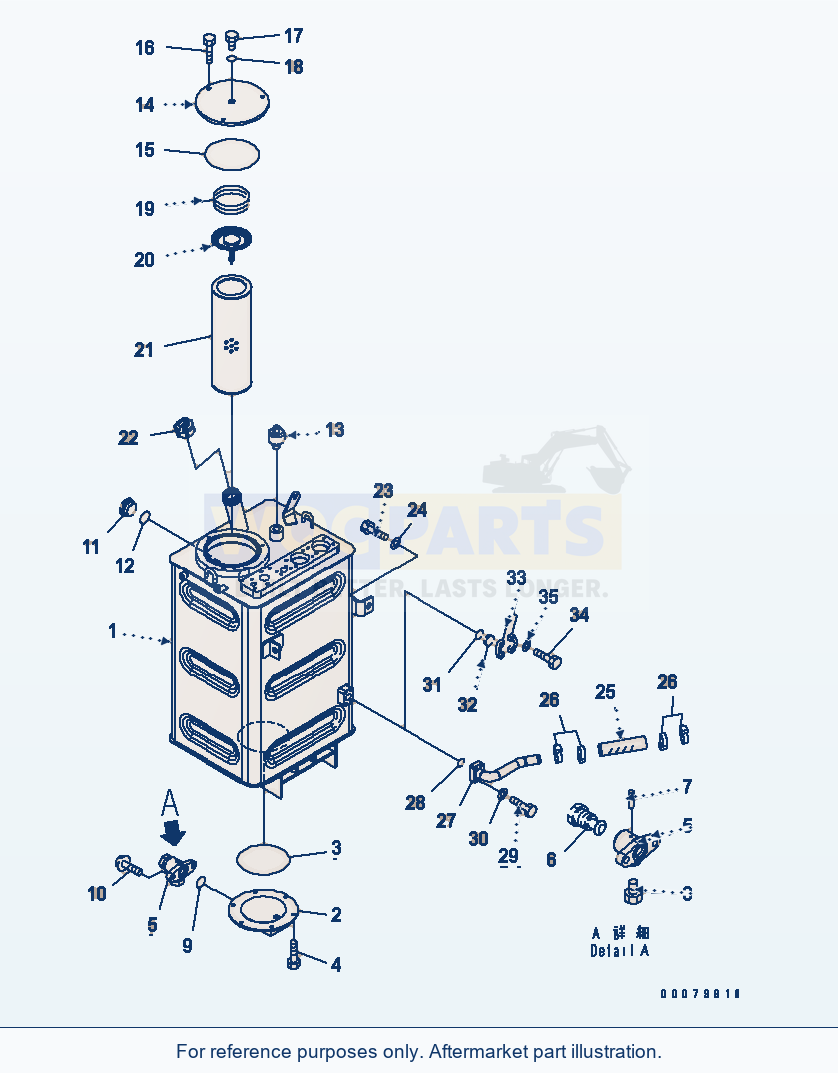 Komatsu WA380-5L Hydraulic Tank parts diagram