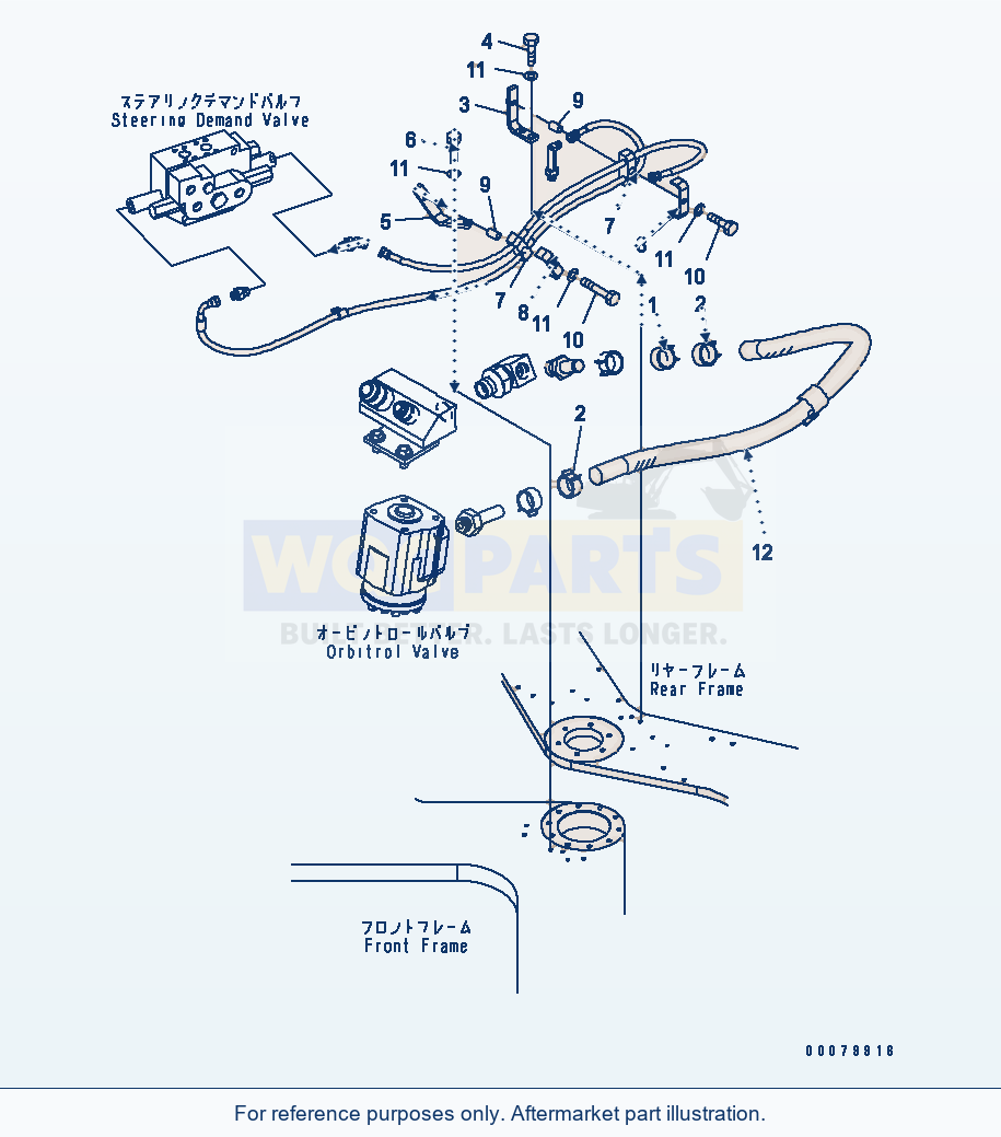 Komatsu WA380-5L Pump Line (For Orbitrol Valve) parts diagram