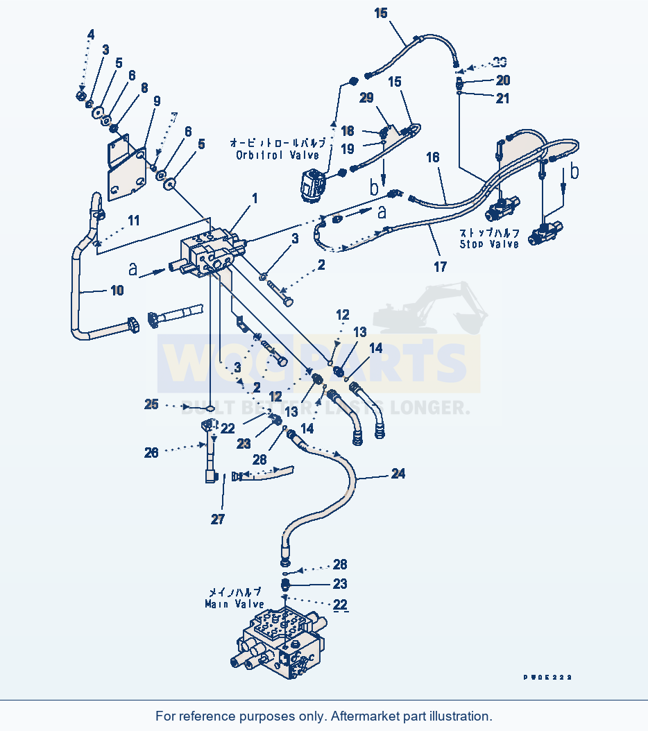 Komatsu WA380-5L Steering Demand Valve (Mounting) parts diagram