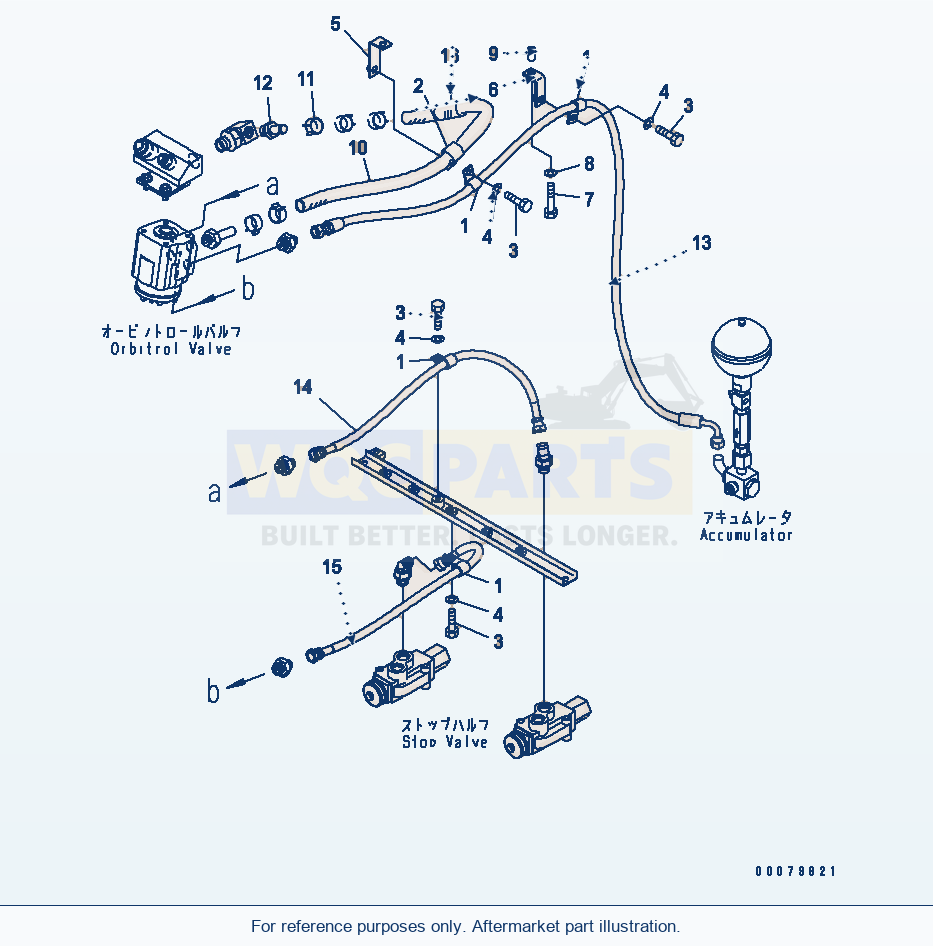 Komatsu WA380-5L Steering Valve (Steering Pump Piping) parts diagram