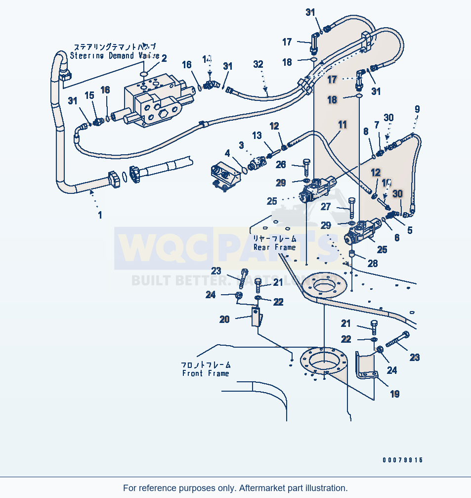 Komatsu WA380-5L Stop Valve Line (For Orbitrol) parts diagram